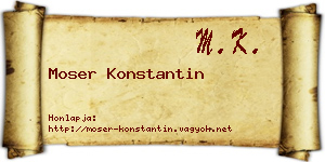Moser Konstantin névjegykártya